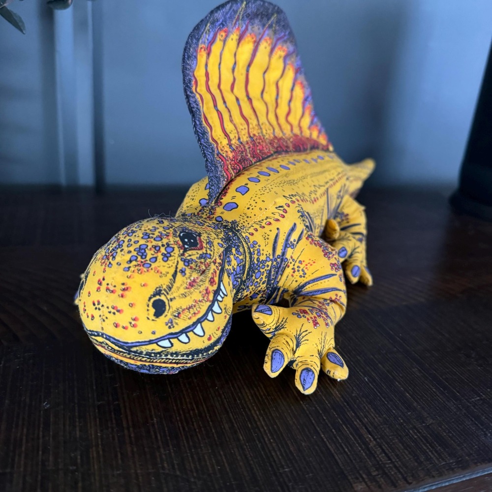 1992 Dimetrodon Applause plush Giant Dinosaur yellow pellet filled 28235 toy‎ - Picture 5 of 10
